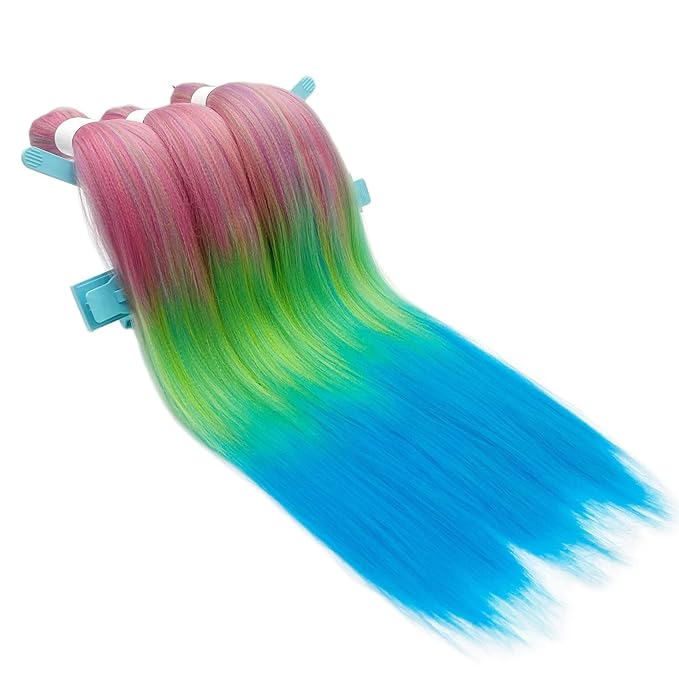 A Yuchen Colored Ombre Braiding Hair Pre Stretched Prestretched Braiding Hair Ombre Kanekalo Hair Extensions for Braiding Synthetic Knotless Kids Micro Jumbo Box Braids Hair