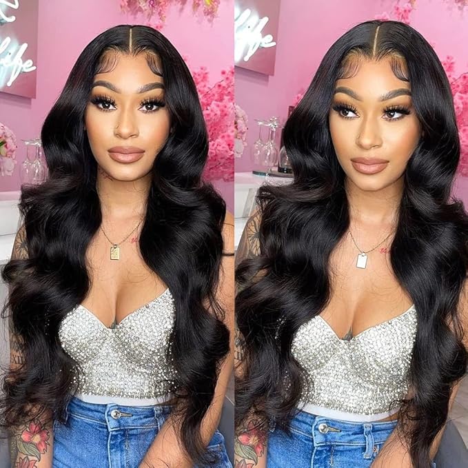 Aopusi Human Hair Bundles with Closure (16 18 20+14，Free Part)100% Brazilian Human Hair Body Wave Bundles with Lace Closure Virgin Hair Body Wave Hair Weave for Black Women