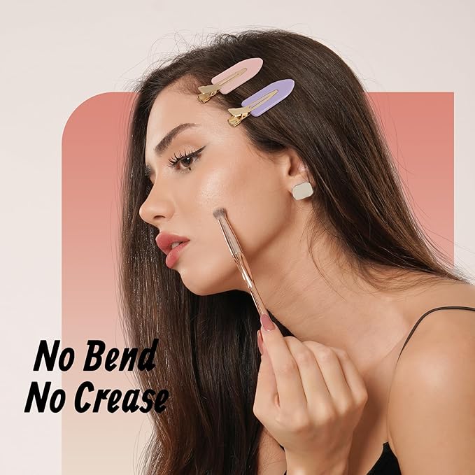 8 Pcs No Bend Hair Clips No Crease Duckbill Barrettes for Salon Hairstyle Women Girls - Flat Creaseless Alligator Hair Clips (Pink+Purple)