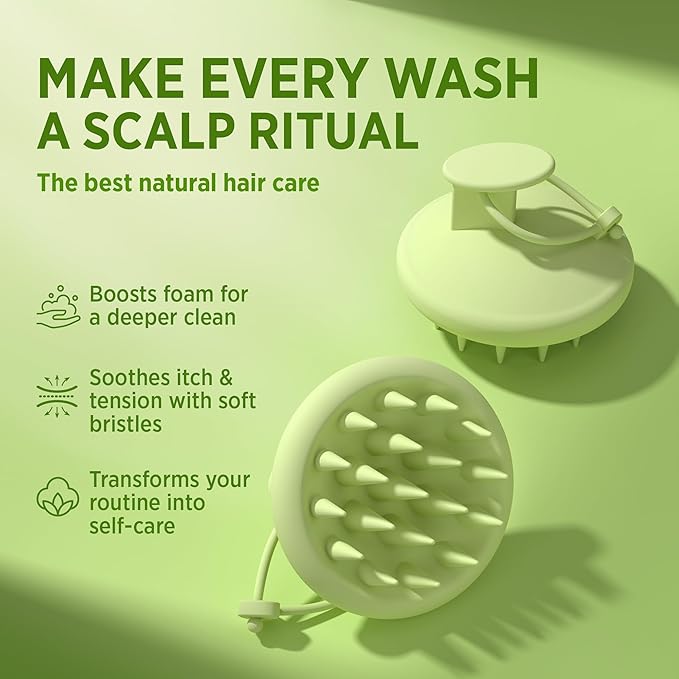 Roycederm Scalp Massager Brush Hair Scrubber – Soft Silicone Shampoo Brush for Scalp Care, Itchy Relief & Deep Cleansing – Ideal for Dandruff, Seborrheic Dermatitis & Scrub Use