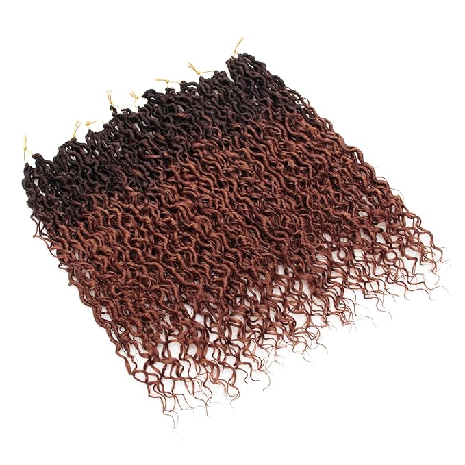 8Packs Goddess Locs Crochet Hair 18Inch Boho Faux Locs,Crochet Locs With Curly Ends River Hippie Locs Bohemian Locs Crochet Hair for Black Women(4/30, 18inch(Pack of 8))