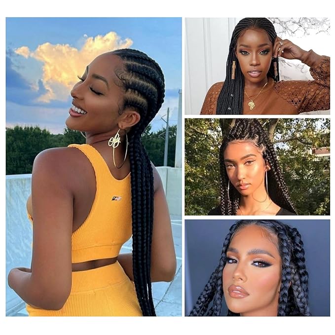 Ombre Braiding Hair 24 Inch Pre Stretched Braiding Hair Professional Hair Extensions 6 Packs 100% Kanekalon Synthetic Crochet Hair Braids Yaki Texture Hair Braiding(24Inch,T1B/30/27#).