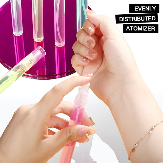 Teenitor Mini Spray Bottle, 20 Pack 10ml Perfume Bottle Empty, Plastic Refillable Perfume Bottles Atomizer, Sample Bottle Fine Mist Spray Bottles, Essential Oil Portable Bottle for Travel