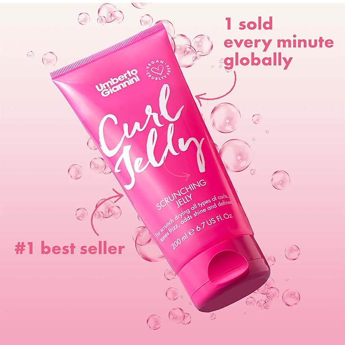 Umberto Giannini Curl Jelly & Foam Mousse Duo - Vegan & Cruelty-Free Styling Gel and Mousse for Defrizzing Curly or Wavy Hair