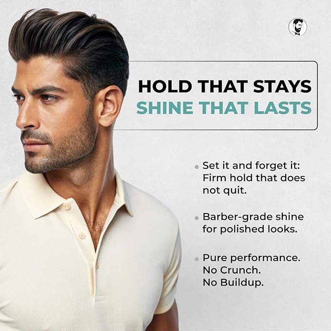 Gentlemen Republic 16oz Refined Hair Gel for Men - Premium Men's Hair Styling Product, 24 Hour High Hold & Shine. No Beeswax, Alcohol, or Parabens, Humidity Resistant