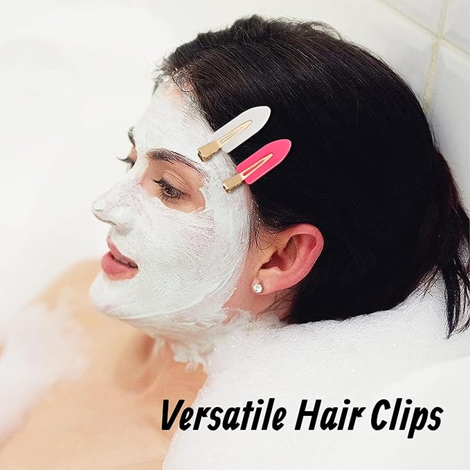 No Bend Hair Clips - Creaseless Flat Duckbill Alligator Barrettes for Hairstyling and Salon Use (8 Pieces, Hot Pink)