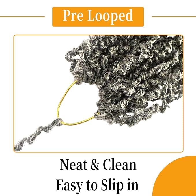 14 Inch Pre-Looped Yanky Twist Crochet Hair, 30 Strands/Pc, Mini Passion Twists, Senegalese Braiding Hair (TGrey, 8 Pcs/Pack)