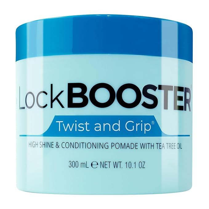 Style Factor Lock BOOSTER Twist & Grip Braid Gel (10.1 Oz.) with Tea Tree Oil— Strong Hold, Flake-Free, Frizz-Free Hair Braiding Gel for Defined & Long-Lasting Twists, Locs & Braids