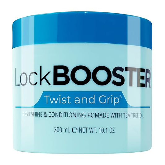Style Factor Lock BOOSTER Twist & Grip Braid Gel (10.1 Oz.) with Tea Tree Oil— Strong Hold, Flake-Free, Frizz-Free Hair Braiding Gel for Defined & Long-Lasting Twists, Locs & Braids