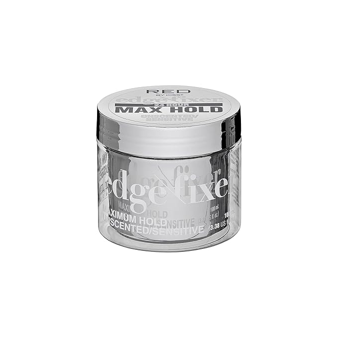 Red by Kiss Edge Fixer 24 Hour Maximum Hold Edge Wax No Flaking Biotin B7 Infused Hair Gel 3.38 fl.oz (Unscented)