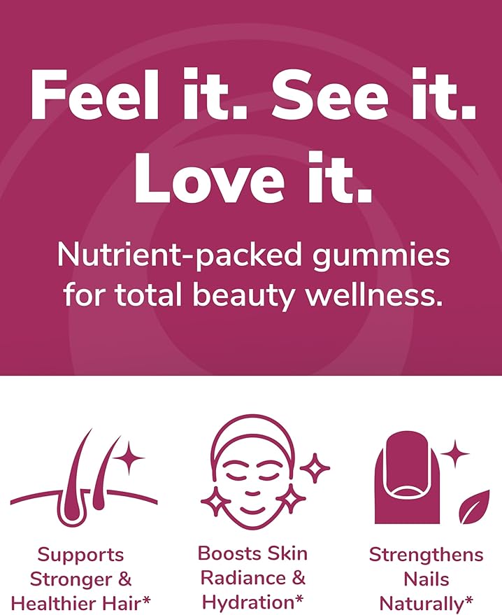 Lunakai USA Made Super Hair Gummies with Biotin, Zinc, Horsetail Extract & Saw Palmetto - Hair Growth Vitamins for Women & Men – Supports Thicker, Longer, Stronger Tresses, Skin & Nails, 60ct