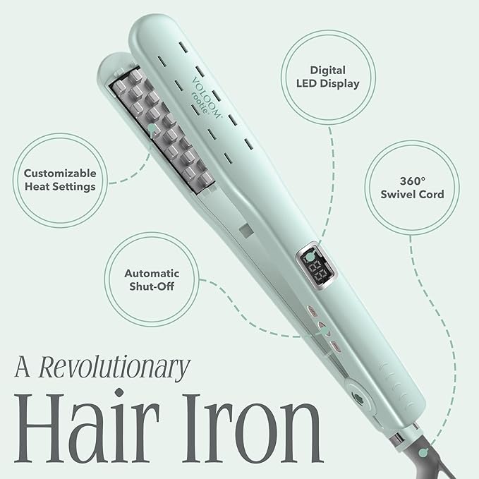 Voloom Rootie 3/4” Inch Professional Volumizing Ceramic Hair Iron | Lasting Hair Volume | for Short Or Thin Hair | Adjustable Temp | Auto Shut-Off