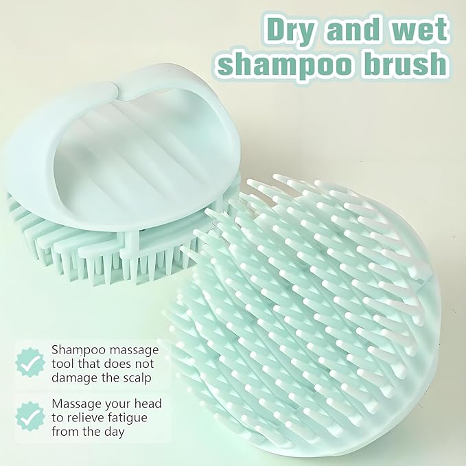 Scalp Massager Shampoo Brush,Scalp Dandruff Removal with Soft Silicone Bristles,Wet & Dry Scalp Care Head Scrubber Hair Washing,Hair Brush for Scalp Exfoliator,Comfortable for All Hair Types,Black