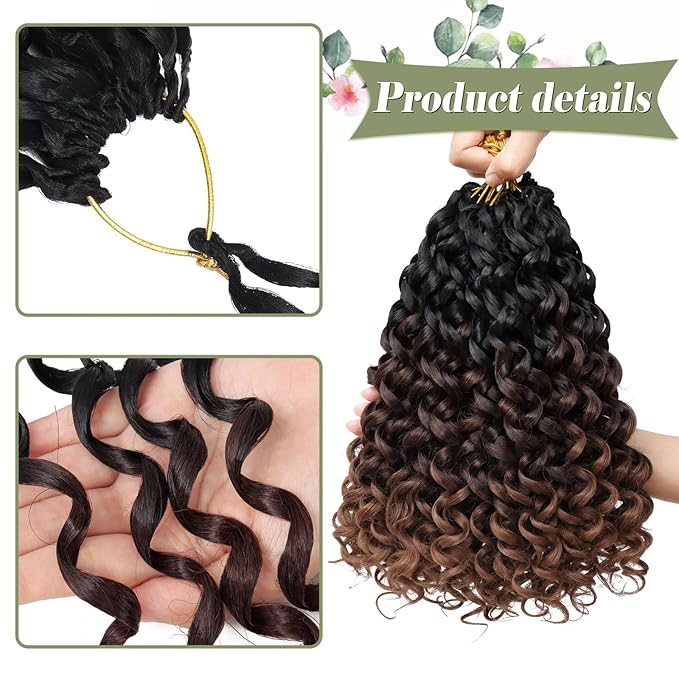 Vomella GoGo Curl Crochet Hair 8 Packs 10 Inch Curly Crochet Hair for Women Water Wave Beach Curl Synthetic Deep Twist Crochet Hair Extensions T1B/4/30