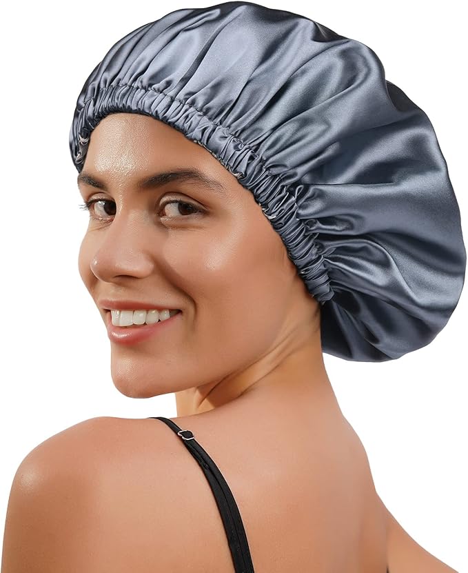 YANIBEST Silk Bonnet Satin Bonnet for Sleeping Women Men, Adjustable Double Layer Hair Bonnet for Curly Braids Reduce Frizz