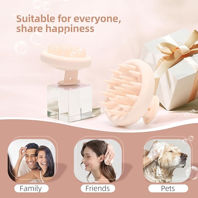 One-Piece Silicone Scalp Massage Brush, Scrubber With Soft Massager for Hair Growth, Deep Cleansing Relaxation, Durable, Gentle on Scalp, Wet Dry Hair Massage Tool