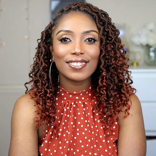 Fulcrum Goddess Locs Crochet Hair 12 Inch, 8 Packs New Faux Locs Crochet Hair for Black Women, Crochet locs with Curly Ends (12Inch (Pack of 8), T350#)