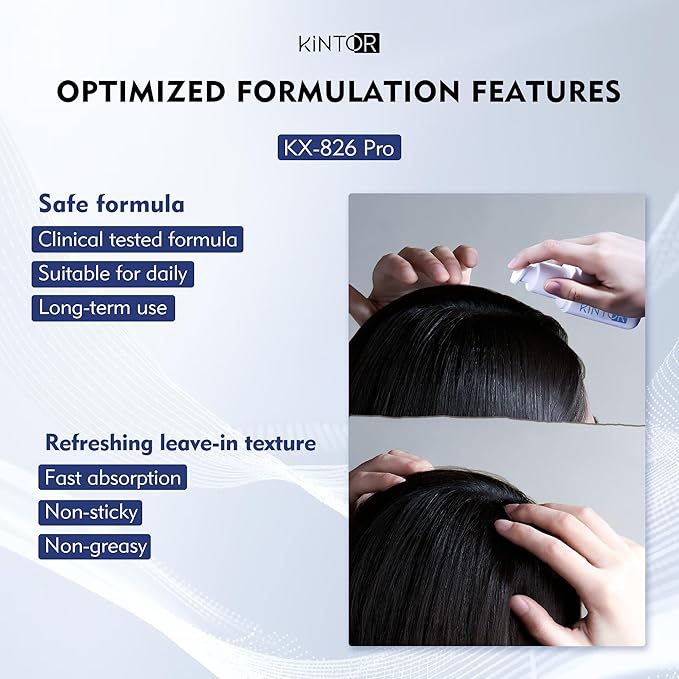 KINTOR 0.9% KX-826 DHT Blocker for Men & Women Hair Growth,Hair Growth Products Spray 60ml Pro