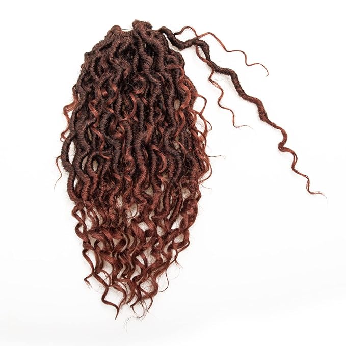 8Packs Goddess Locs Crochet Hair 12Inch Boho Faux Locs,Crochet Loc With Curly Ends River Hippie Bohemian Loc Crochet Hair for Black Women(1B/350, 12inch(Pack of 8))