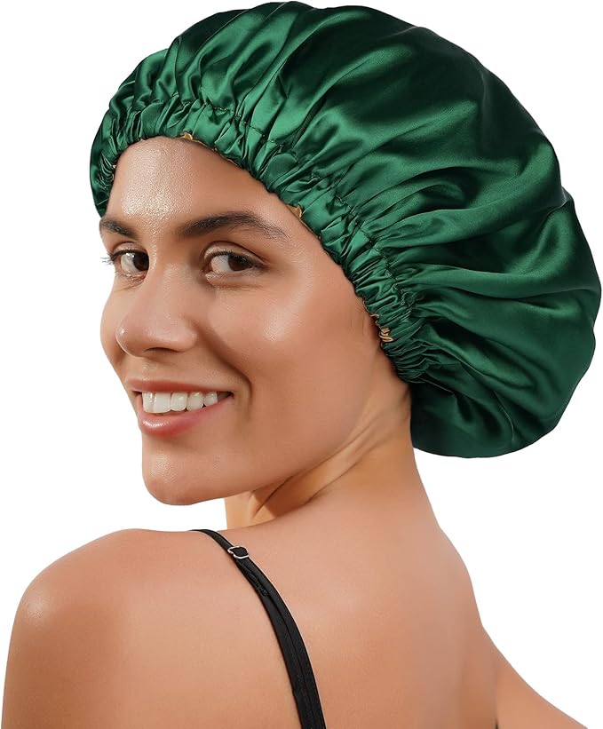 YANIBEST Silk Bonnet Satin Bonnet for Sleeping Women Men, Adjustable Double Layer Hair Bonnet for Curly Braids Reduce Frizz