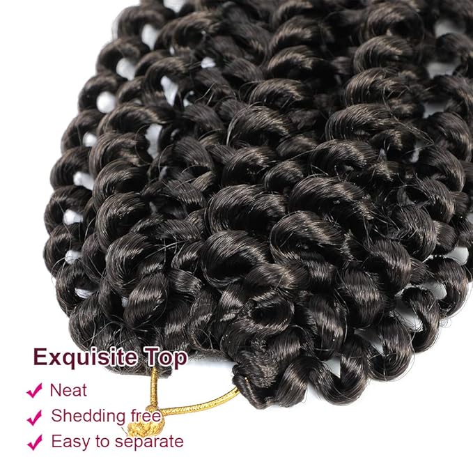 Dansama Passion Twist Hair 24 inch : Water Wave Crochet Hair Braiding Hair for Bohemian Crochet Braids Hair Extensions (24inch (Pack of 7), #4)