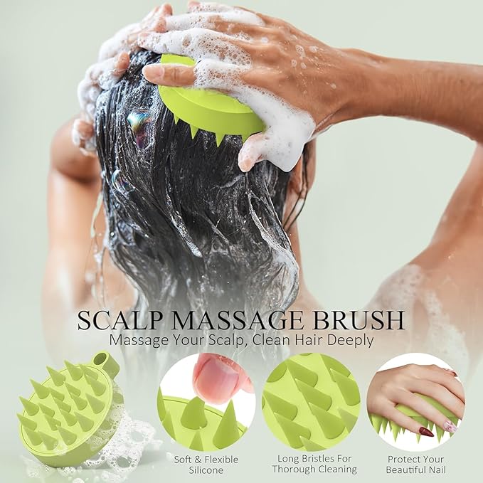 SHVYOG Scalp Scrub, Rosemary Scalp Exfoliator, Scalp Exfoliator Scrub for Build Up, Oily Hair, Hair Treatment Nourishing Detox Hair Care with Scalp Massager