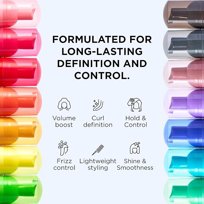 Style Factor EDGE BOOSTER Extra Strength Setting Mousse Travel Size – Frizz Control, Extra Volume, and Conditioning – 2.5oz Citrine Mousse for Curly Hair