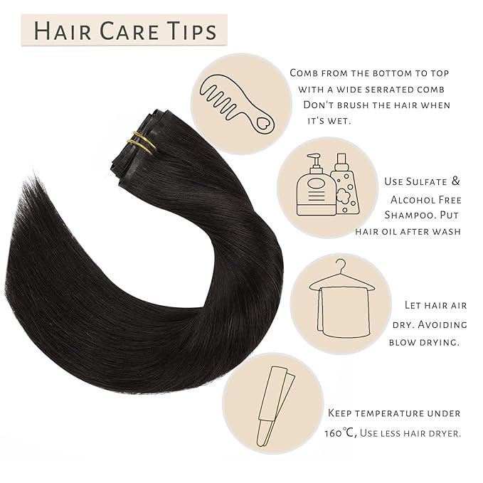 Caliee Seamless Clip in Hair Extensions 16Inch 110G Color 1B Natural Black Real Hair Extensions Clip in Human Hair 7Pcs Invisible Ultra Thin PU Skin Weft Long Natural Hair Clip in Extensions