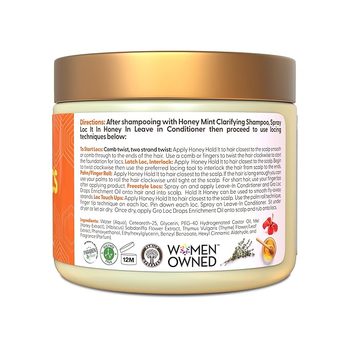 Taliah Waajid Love My Locs Honey Hold It Locs & Twists Gel - Hair Styling Gel for Textured Hair, 16oz - Infused with Honey, Hibiscus, and Thyme for Healthy Locs