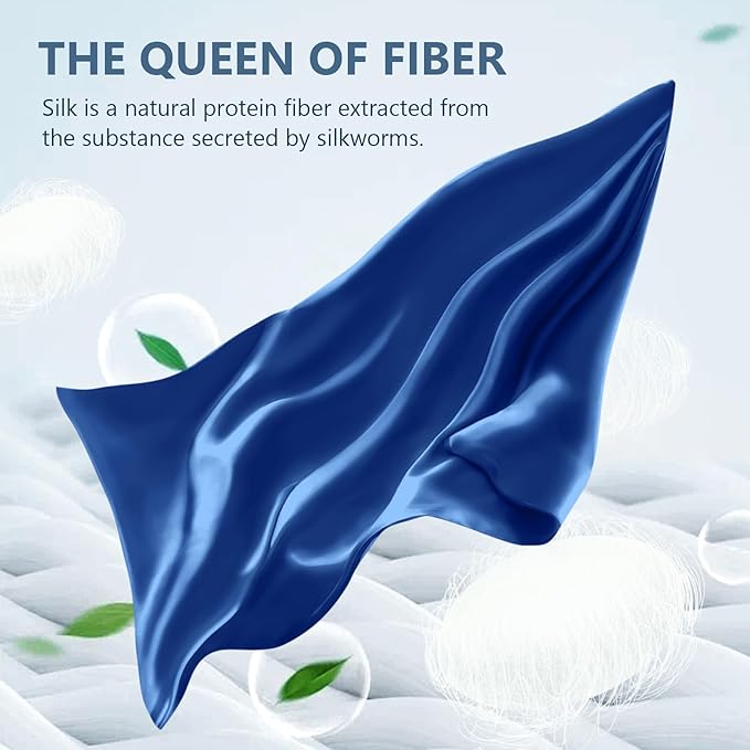Silk Pillow Cases Standard Size 100% Mulberry Silk Pillowcase for Hair & Skin Inches 22 Momme Both Sided Grade 6A Silk Cooling Soft Breathable 20 x 26 with Hidden Zipper 1PC, Royal Blue