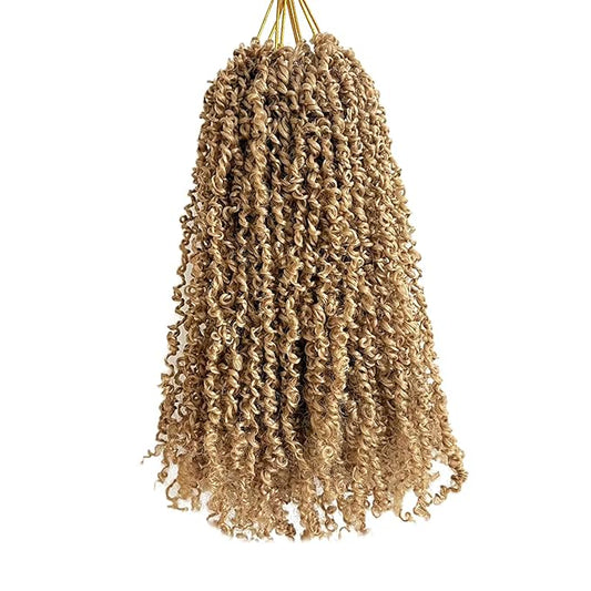 16 Inch Pre-Looped Yanky Twist Crochet Hair, 30 Strands/Pc, Mini Passion Twists, Senegalese Braiding Hair (27#, 8 Pcs/Pack)