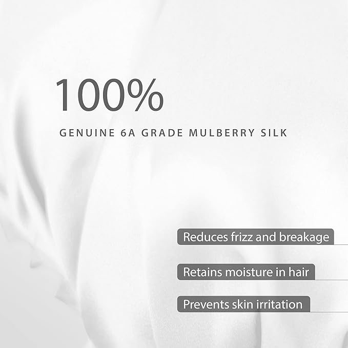 SissiLita Silk Sleeping Bonnet for Women, Large Silk Hair Cap with Tie Band, White