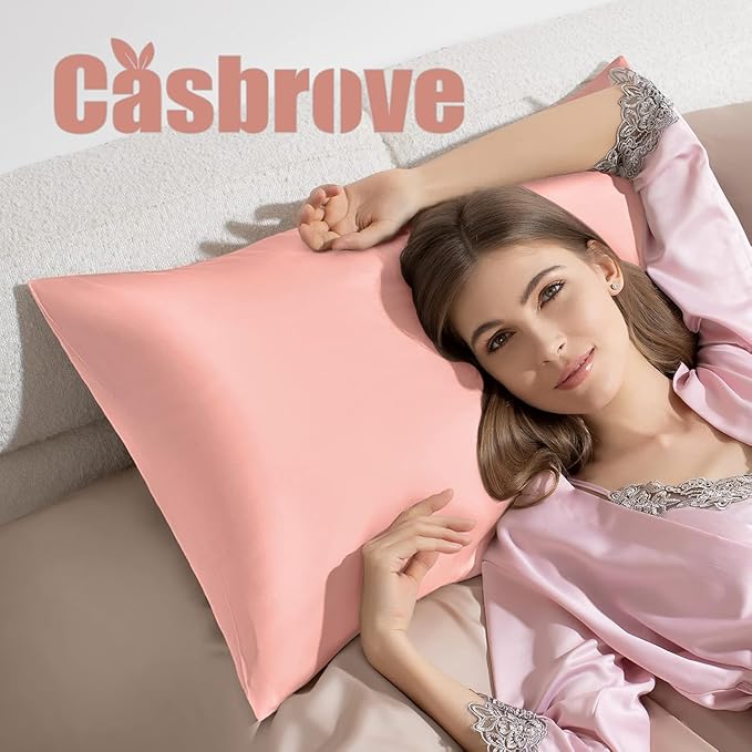 Silk Body Pillow Cover Pillow Pillowcase for Body Pillow Soft Pillow Covers Pillow Case Mulberry Silk Pillowcase for Sleep(Baby Pink,20"X 54",1pc)