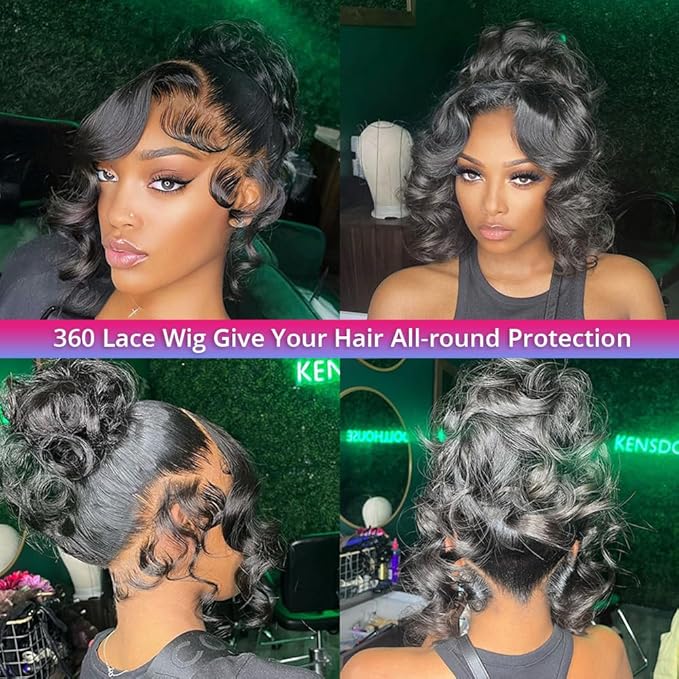 200% Density Loose Wave Lace Front Wigs Human Hair Pre Plucked 360 HD Transparent Lace Wig With Baby Hair - Natural Color (30 Inch)
