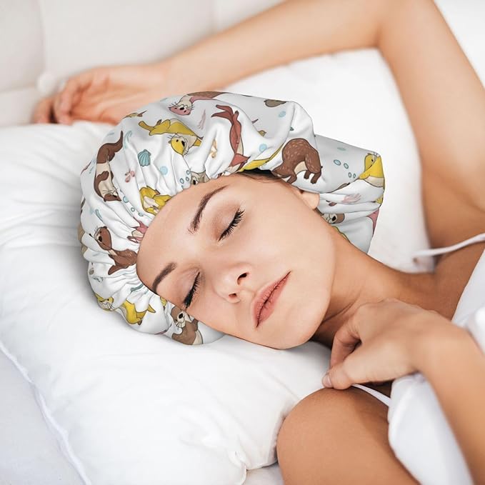 Silk Bonnet for Sleeping, Satin Hair Bonnets, Soft Elastic Band Silk Sleep Cap, Hair Wrap for Women