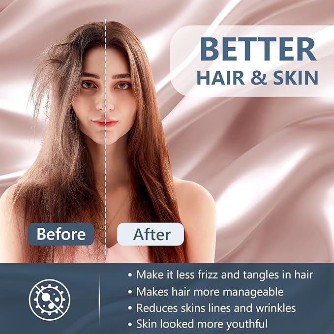 Silk Pillow Cases King Size 100% Mulberry Silk Pillowcase for Hair & Skin 22 Momme Both Sided Grade 6A Silk Cooling Soft Breathable 20 x 36 Inches with Hidden Zipper 1PC, Pink