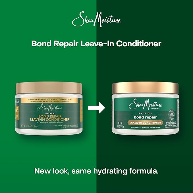 Shea Moisture Bond Repair Leave-In Conditioner Amla Oil Protects Against Damage And Strengthens Hair Bonds With Hydroplex Technology For Less Breakage With Restorative HydroPlex Infusion 11FlOz