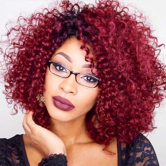 7 Packs GoGo Curl Crochet Hair 10 Inch Short Curly Crochet Hair for Women Burgundy Water Wave Beach Curl Deep Twist Crochet Braids Synthetic Braiding Hair Extensions (10 Inch, Burgundy)