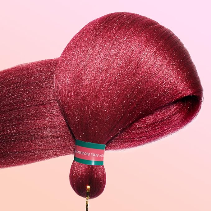 Rose Red Pre stretched Braiding Hair 2 Packs Pre feathered Braid Hair Extensions 30 Inches Hair Braids