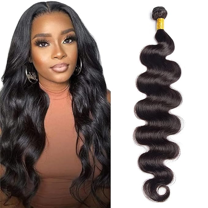 12A Body Wave Bundles Human Hair 100% Unprocessed Brazilian Virgin Hair Body Wave Single Bundles Human Hair Weave 1 Bundles Natural Color (20 Inch)