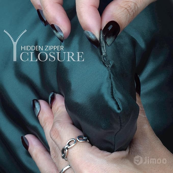 100% Mulberry Silk Pillowcase for Hair and Skin, 22 Momme Pure Natural Silk Pillow Case Both Sided with Zipper, Pillow Cover for Women Mom Men (Fog Blue, King 20''×36'', 1 Pack)