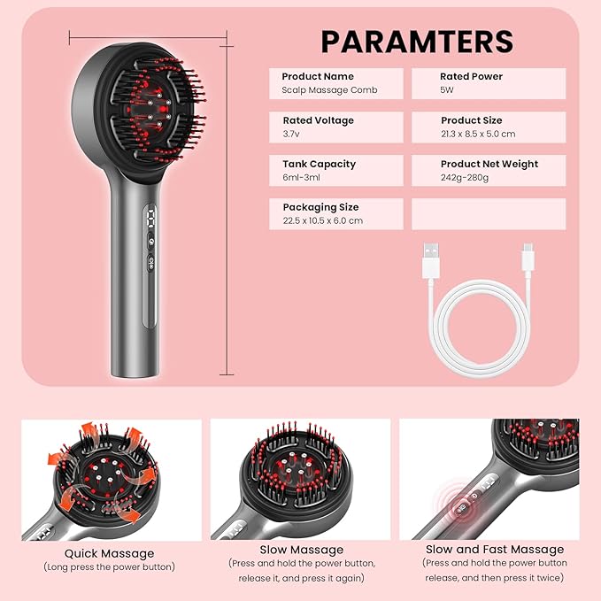 4 in 1 Hair Scalp Massager Hair Growth Oil Applicator, Electric Scalp Brush for Home, IPX7 Waterproof Electric Head Massager