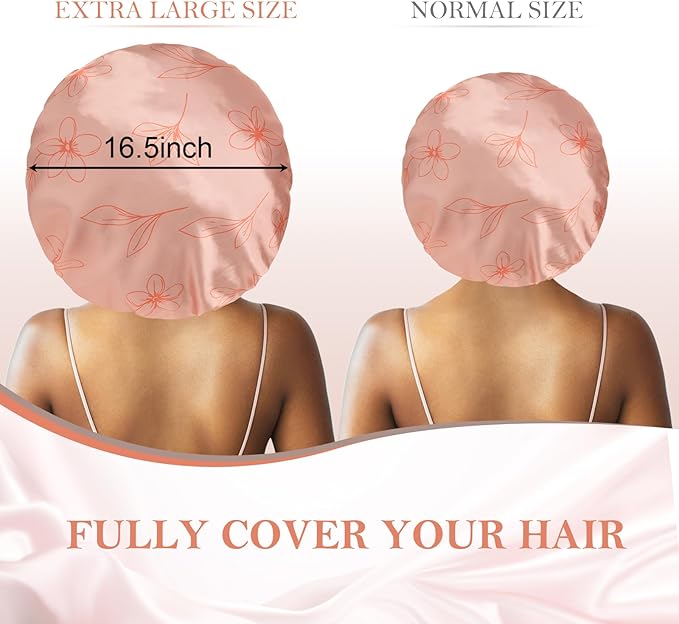 3Pcs Bonnets for Sleeping, Extra Satin Silk Bonnet for Sleeping Women with Tie Band for Curly Hair Jumbo Bonnet Braids