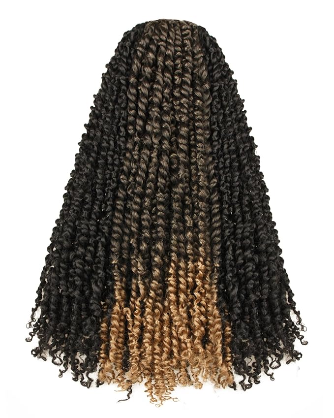 20 Inches 8 Packs crochet twists pre looped，Mixed Colors Combo Pack(6 packs 1B+ 2 pack T1B/27),Passion Twist Crochet Hair-Super Long Pre-twisted Pre Looped Hair Extensions(20"-8 Packs,1B+T27)