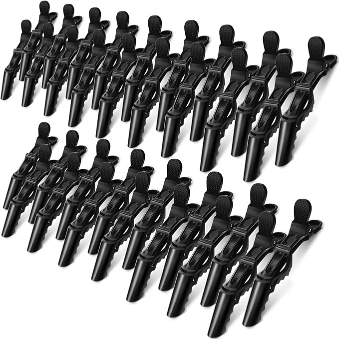 MTLEE 80 Pack Alligator Wide Teeth Hair Sectioning Clips for Women Home Styling (Black)