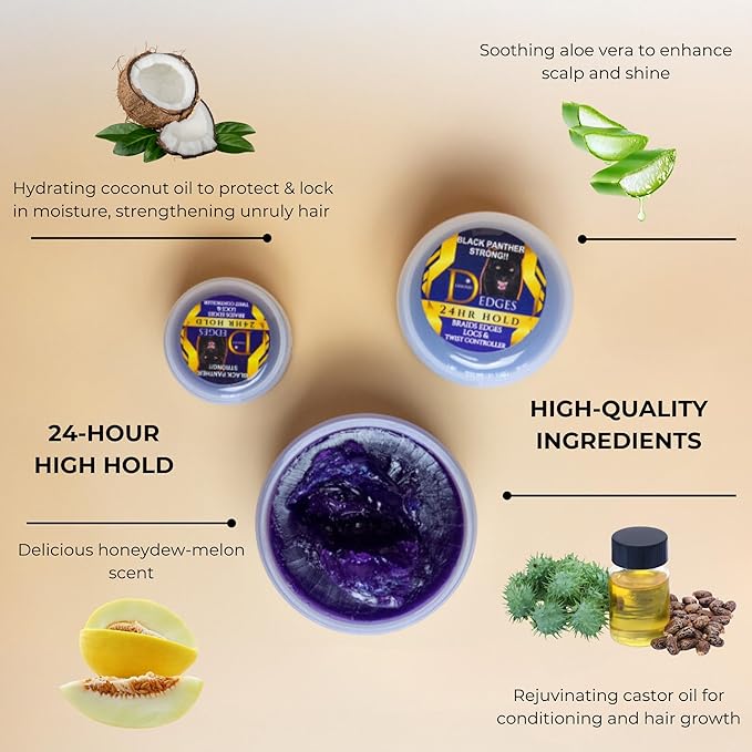 Edge Control Flexible Strong Hold For Natural and Relaxed Hair, Excellent Braiding Gel - Natural Instant 4C Edge Control.