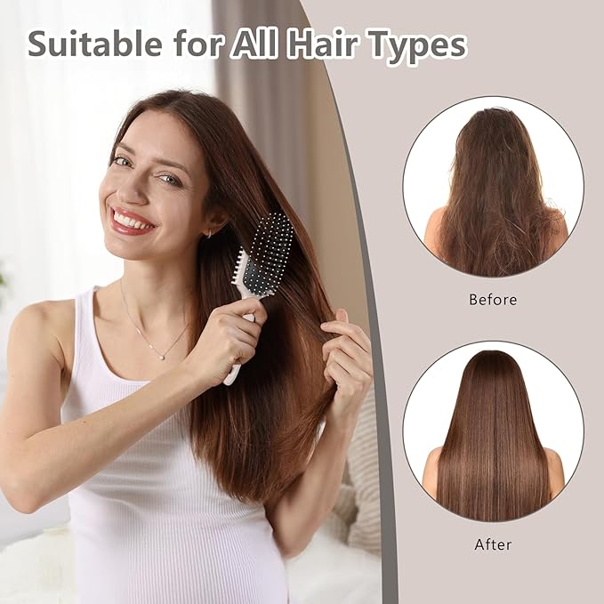 Curl Defining Brush, Curly Hair Brush, Slick Back Hair Brush, For Combing and Shaping Curls in All Hairstyles to Reduce Pulling (Beige)