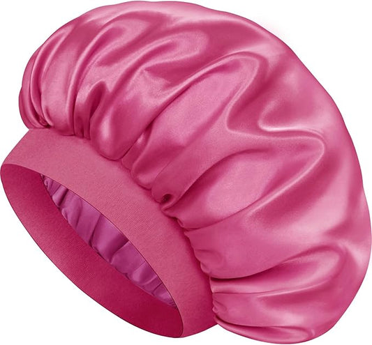 Satin Silk Bonnet for Sleeping, Double Layer Silk Sleep Cap for Men & Women, Soft Satin Lined Bonnet for Curly Hair