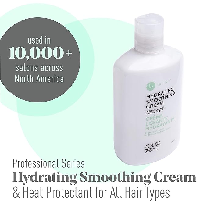 MINT Professional Series Hydrating Heat Protectant for Hair Extremely Light Weight Hair Smoothing Cream with Frizz Control for Damaged, Curly or Frizzy Hair | Thermal Protection Styling Cream