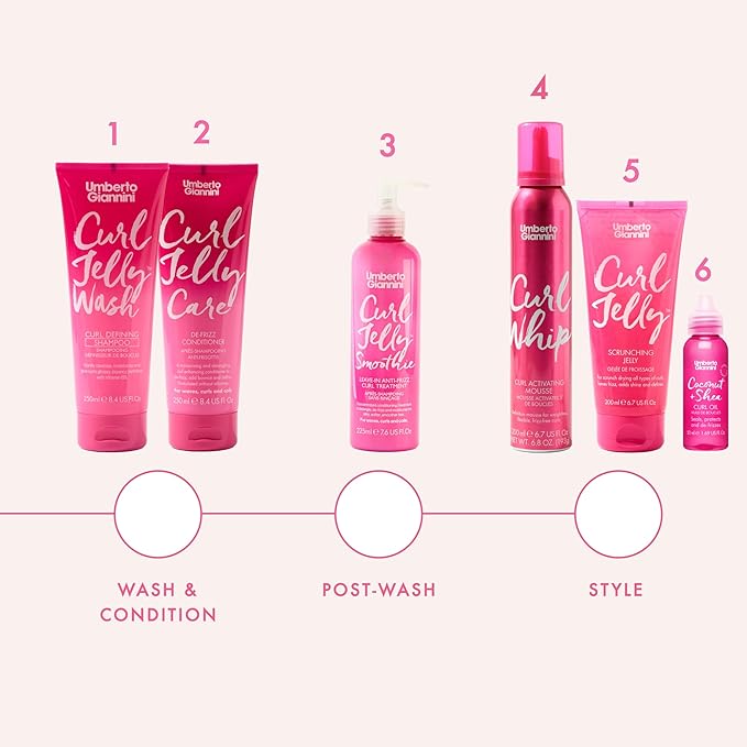 Umberto Giannini Curl Jelly Scrunching Jelly Limited Edition Vanilla, Vegan & Cruelty Free Frizz Styling Curl Control Hair Gel for Curly or Wavy Hair